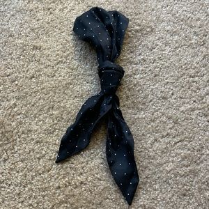 LOFT Black Polka Dot Neck Tie Silk Scarf